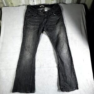 Levis 542 Low Flare Jeans Womens 12M Black Denim Dark Wash Cotton Stretch Casual